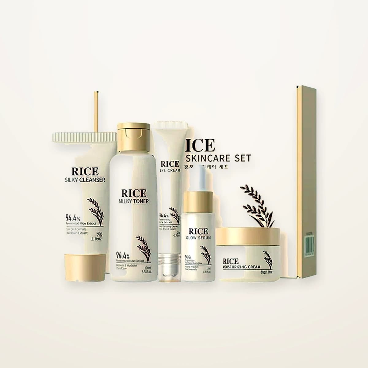 OURS HUB Mixed SKU K-Beauty Starter Set: cleanser + toner + serum + cream + SPF