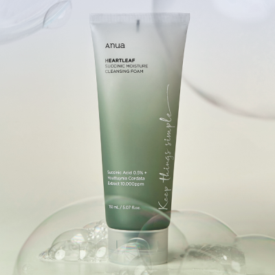 Anua HEARTLEAF SUCCINIC MOISTURE CLEANSING FOAM